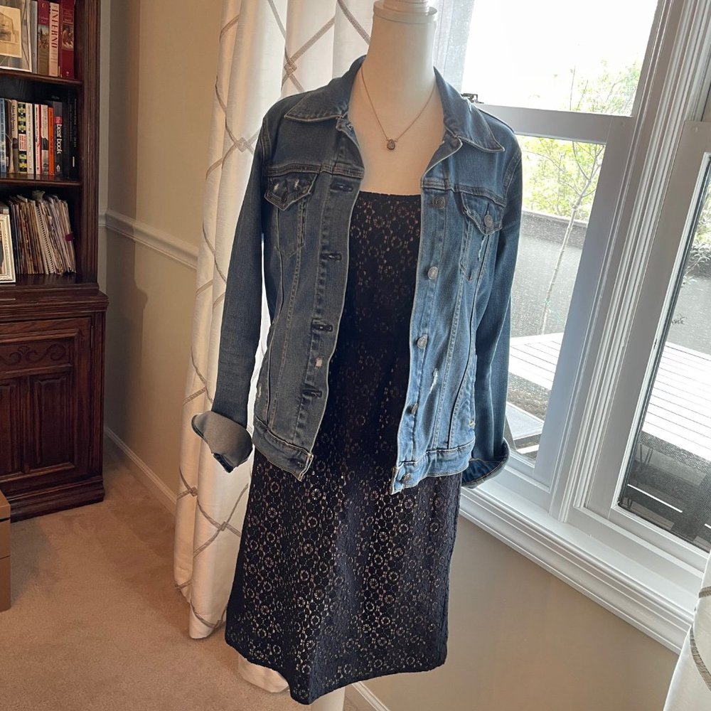 Lace JCrew spaghetti strap dress Sz 0 - Picture 2 of 6